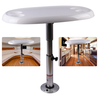 HT-M01N+HT-BSO El sistema de mesa plegable extraíble para vehículos marinos y autocaravanas con 4 portavasos está hecho de ABS y aluminio
