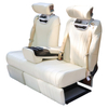 El asiento trasero del asiento de aviación de doble asiento del vehículo comercial se puede aplanar cuando el asiento del monovolumen de la cama está ventilado con un gabinete oculto con cinturón calefactable