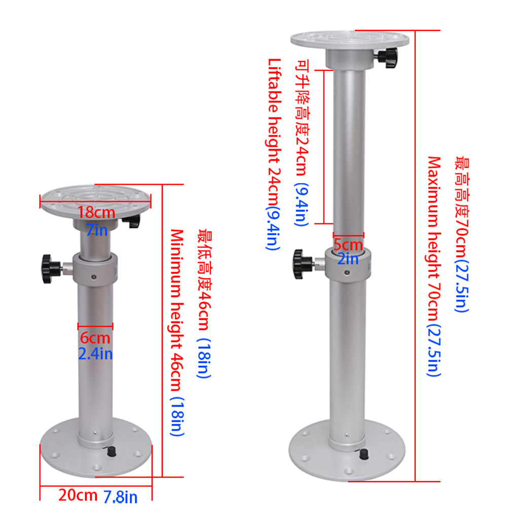 Pedestal ajustable para mesa de autocaravana