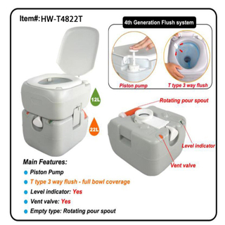 Inodoro portátil para vehículos recreativos y autocaravanas.