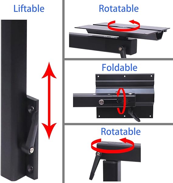 Pata de mesa para Rv con tapa de mesa plegable, giratoria de 360 ​​grados, extraíble, aleación de aluminio premium, soporte para patas de mesa para Rv, pontón, camión, caravana, remolque de viaje...