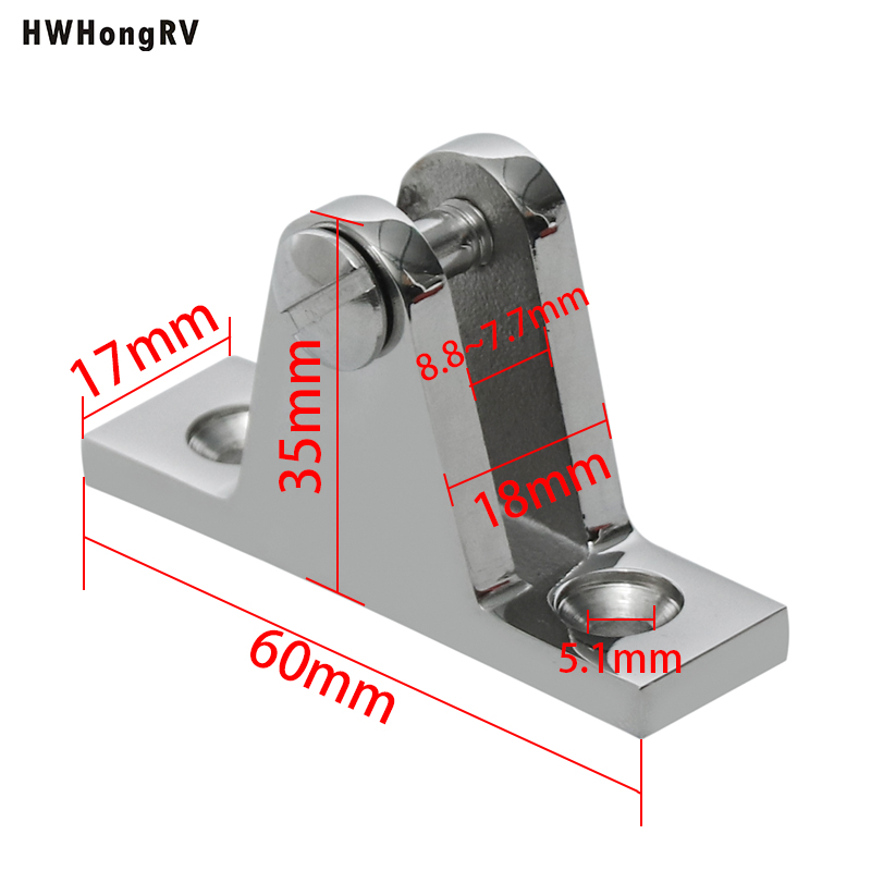 HWHongRV Stainless Steel Marine Hardware Yate Hardware Marino Accesorios de Acero Inoxidable Bisagra de Cubierta Tipo de montaña de 90 Grados