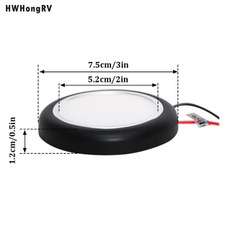 Lámpara de techo LED de 10-30V, lámpara Interior de remolque para autocaravana de 3 pulgadas, luz LED de 3W, montaje de techo de 3200K para yate con anillo negro