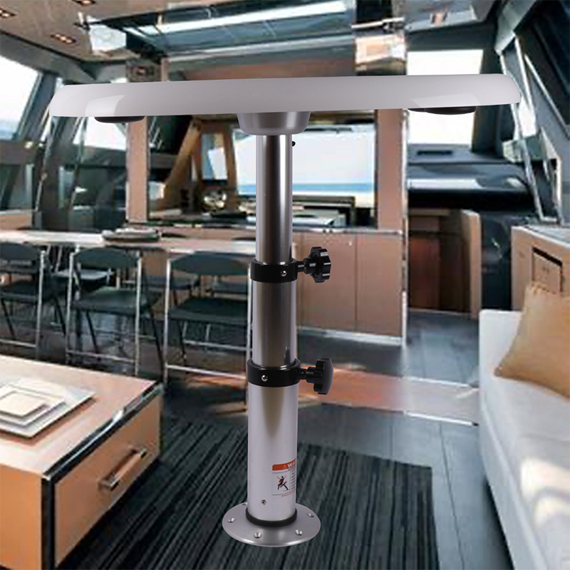 HT-M02+HT-BSO El sistema de mesa plegable extraíble para vehículos marinos y autocaravanas con 4 portavasos está hecho de ABS y aluminio que se puede levantar y bajar