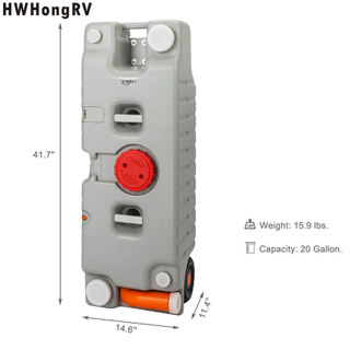 Tanque de Agua Marina con Ruedas para Acampar 75 L Gris, Contenedores de Agua Lata de Agua Plegable Tanque Recipiente de Agua Bolsa de Agua para Emergencia 