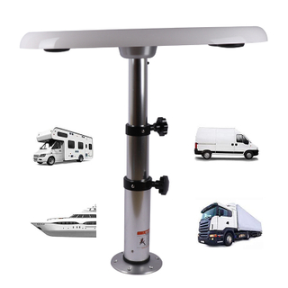 HT-M02+HT-BSO El sistema de mesa plegable extraíble para vehículos marinos y autocaravanas con 4 portavasos está hecho de ABS y aluminio que se puede levantar y bajar