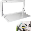 Mesas plegables para vehículos recreativos, mesa montada en la pared para picnic exterior de autocaravana de 31,5 x 17,7 pulgadas, mesa de pared plegable de aleación de aluminio de primera calidad, kit de mesa de pared con cerradura para autocaravanas y autocaravanas