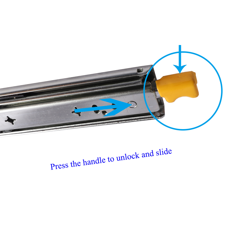 HC-5303T Corredera de bola de alta resistencia, totalmente extraíble, de tres secciones, para autocaravanas