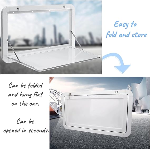Mesas plegables para vehículos recreativos, mesa montada en la pared para picnic exterior de autocaravana de 31,5 x 17,7 pulgadas, mesa de pared plegable de aleación de aluminio de primera calidad, kit de mesa de pared con cerradura para autocaravanas y autocaravanas