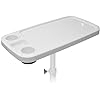 Mesa para barco extraíble, mesa rectangular para pontón de 34 x 18 pulgadas, mesa para vehículos recreativos marinos, parte superior grande con portavasos incorporados, soporte para teléfono ABS impermeable y antienvejecimiento