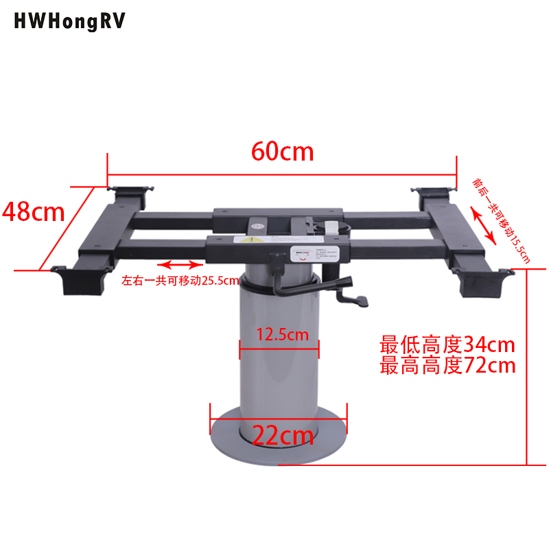 Elevador neumático Pata de mesa ajustable para caravana con sistema deslizante para mesa de picnic RV para remolque de viaje