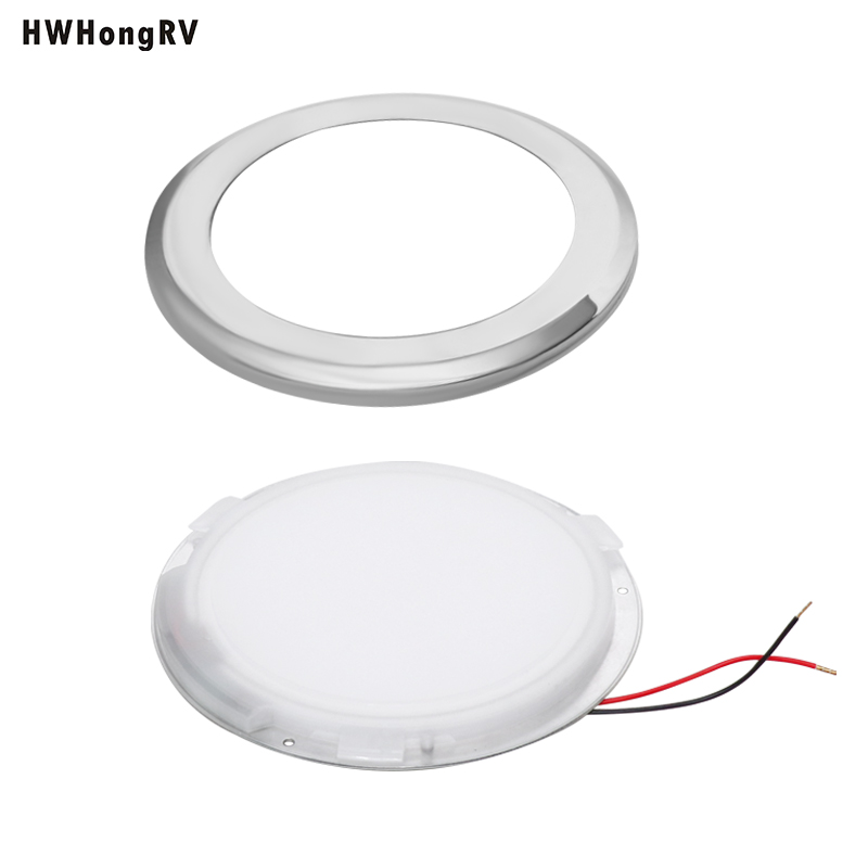 HWHongRV-Lámpara de techo LED de 12V, 6,5 pulgadas, Interior para camión y remolque, luz LED de 5W, montaje en techo de 4000K para yate