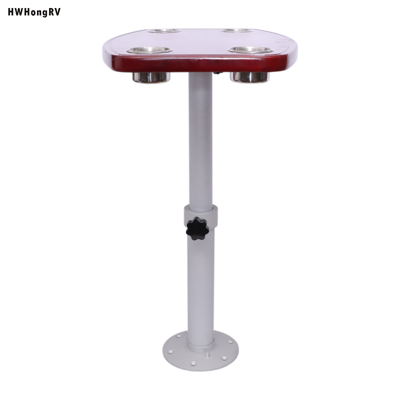 HWHongRV Casa rodante marina fácil de desmontar Patas de mesa ajustables en cualquier altura con tablero de roble Aleación de aluminio
