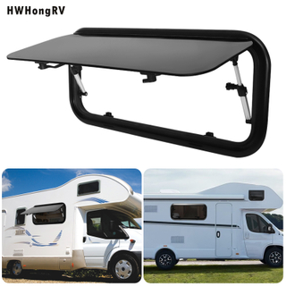 Ventana de ventilación lateral para autocaravana Material acrílico con cortina de privacidad La red a prueba de insectos se puede fijar en el ángulo de apertura Ventana modificada
