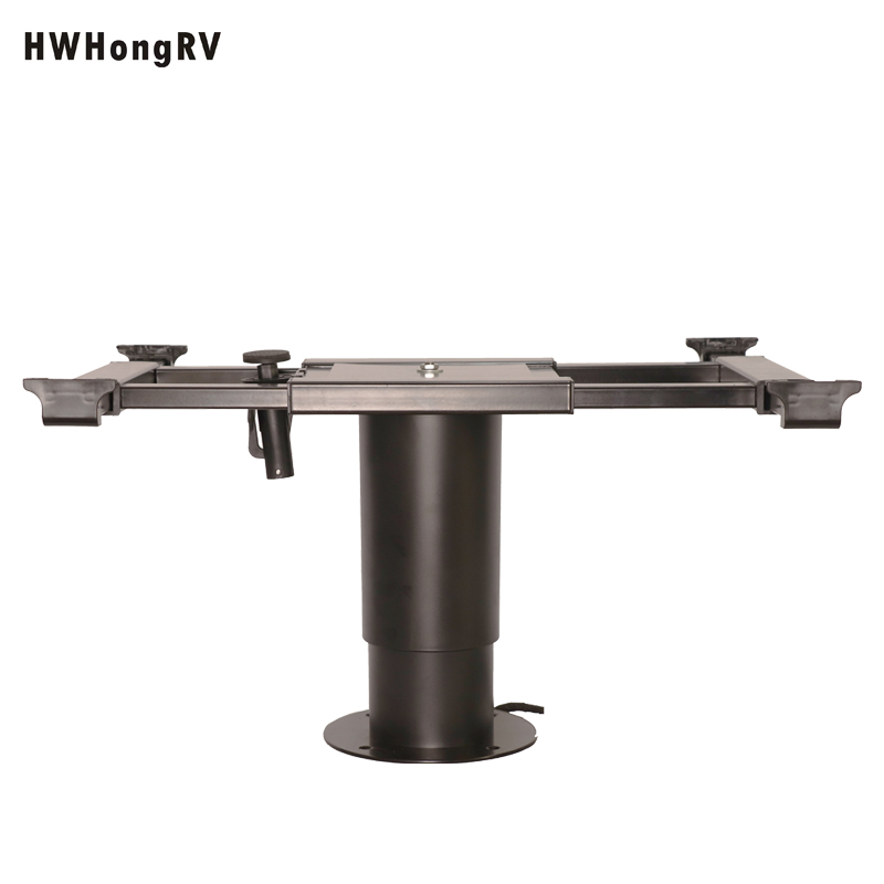 Mesa elevadora eléctrica de 12V CC, mesa de aleación de aluminio, mesa de rotación de 360 ​​grados, traducción de cuatro vías con función antipellizco