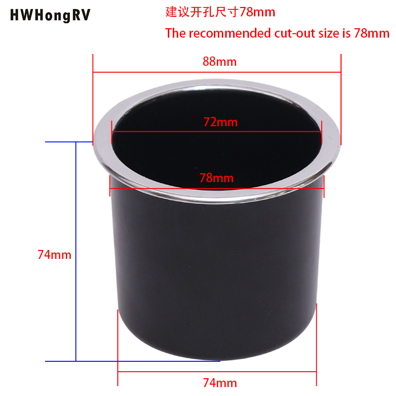 Portavasos para accesorios de coche de fábrica de China, portavasos ABS marino, portavasos RV para mesa y muebles