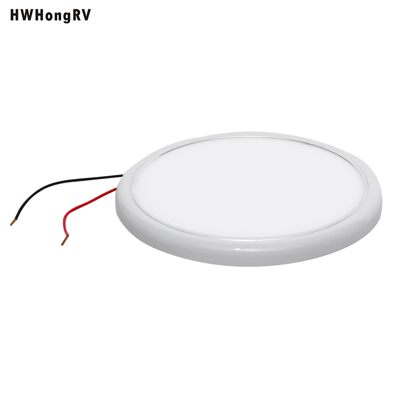 HWHongRV Dia.6.5in LED lectura techo de coche caravana autocaravana furgoneta remolque Interior 10-30V cúpula techo luz de techo lámpara de lectura dinámica