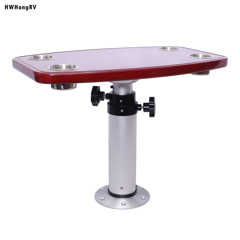 HWHongRV campervan ajustable Pata de mesa móvil para autocaravana rv con tablero de roble Aleación de aluminio