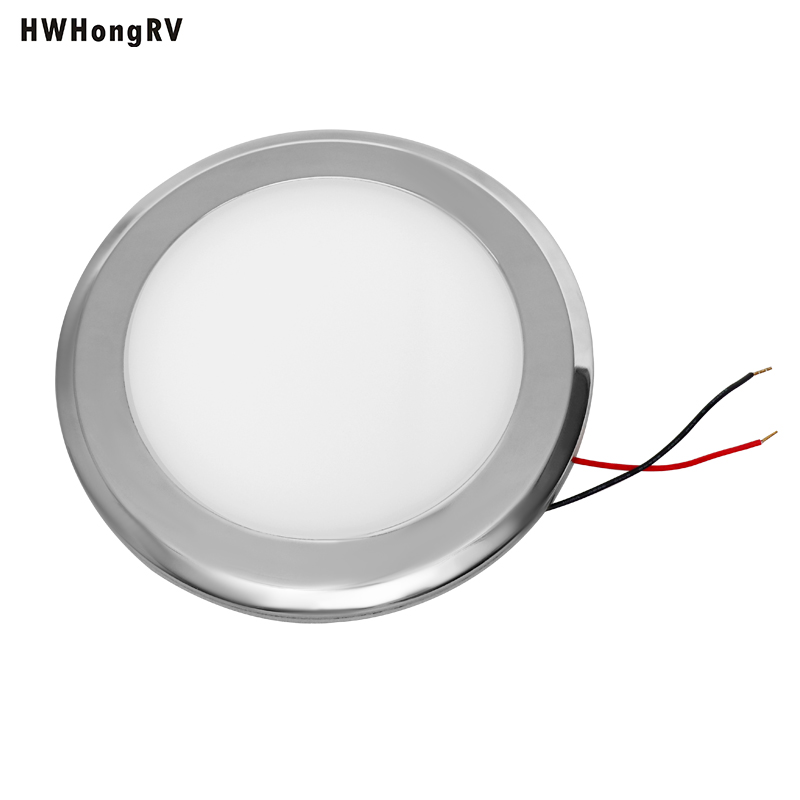 HWHongRV-Lámpara de techo LED de 12V, 6,5 pulgadas, Interior para camión y remolque, luz LED de 5W, montaje en techo de 4000K para yate